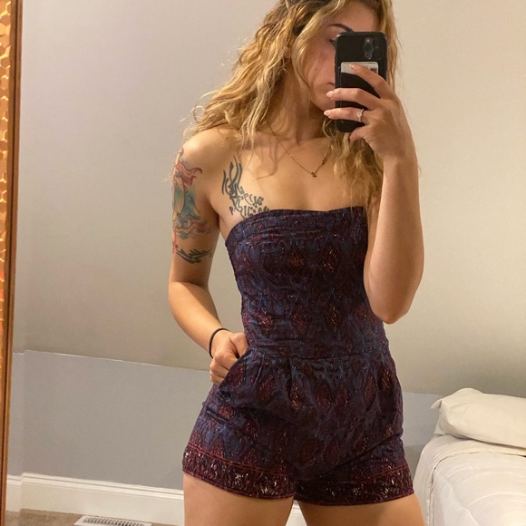 Pants - Boho purple romper